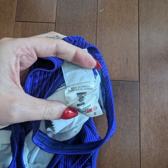 PURPLE RIBBED VINTAGE SWIMSUIT - Picture 2 of 3